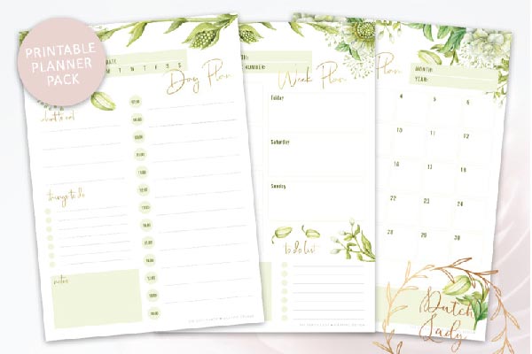 free daily planner pack