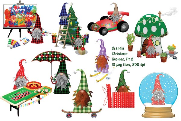 Cute Scandia Gnome Christmas Clip Art